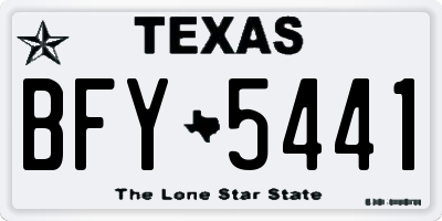 TX license plate BFY5441
