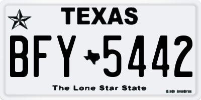 TX license plate BFY5442
