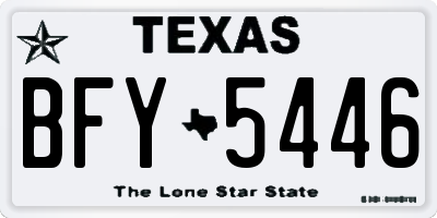 TX license plate BFY5446
