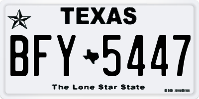 TX license plate BFY5447
