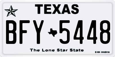 TX license plate BFY5448