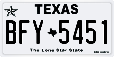TX license plate BFY5451