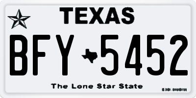 TX license plate BFY5452