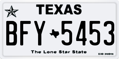TX license plate BFY5453