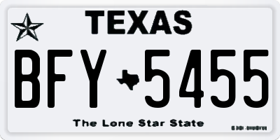TX license plate BFY5455