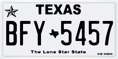 TX license plate BFY5457