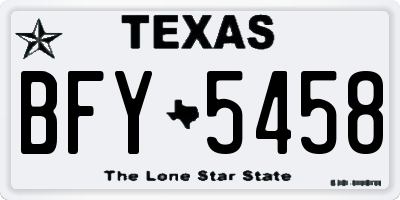 TX license plate BFY5458