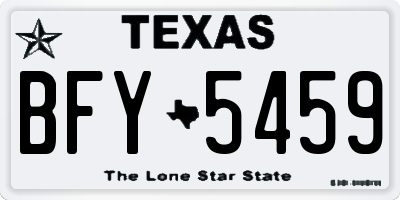 TX license plate BFY5459