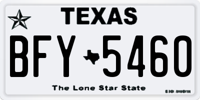 TX license plate BFY5460