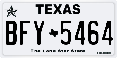 TX license plate BFY5464