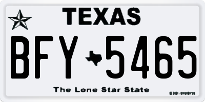 TX license plate BFY5465