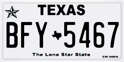 TX license plate BFY5467