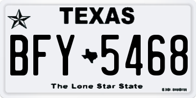 TX license plate BFY5468