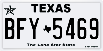 TX license plate BFY5469