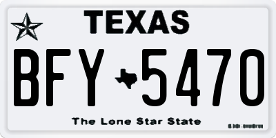 TX license plate BFY5470