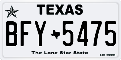TX license plate BFY5475