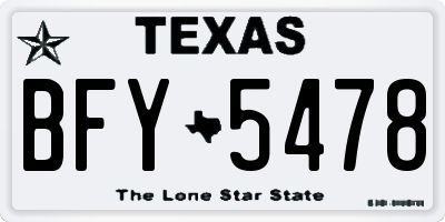 TX license plate BFY5478