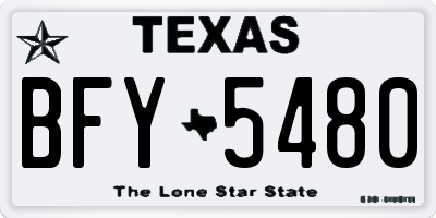 TX license plate BFY5480