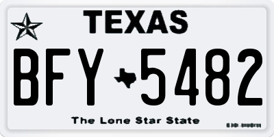 TX license plate BFY5482