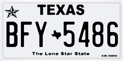 TX license plate BFY5486