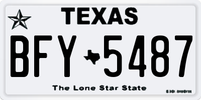TX license plate BFY5487