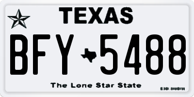 TX license plate BFY5488