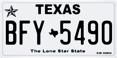 TX license plate BFY5490