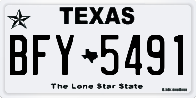 TX license plate BFY5491