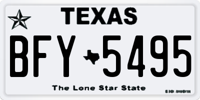 TX license plate BFY5495