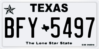 TX license plate BFY5497