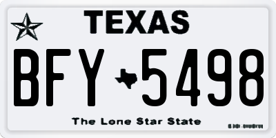 TX license plate BFY5498