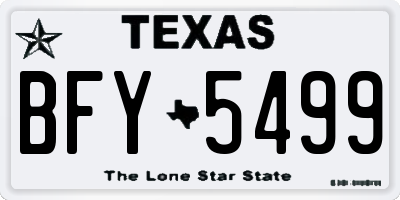 TX license plate BFY5499