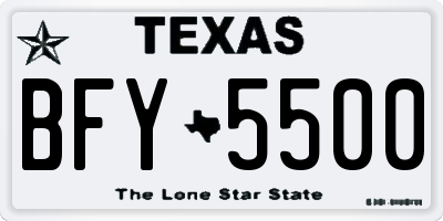 TX license plate BFY5500