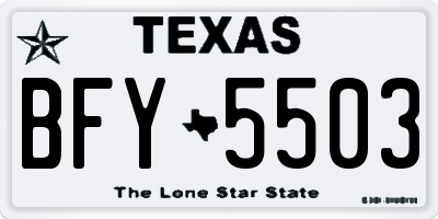 TX license plate BFY5503