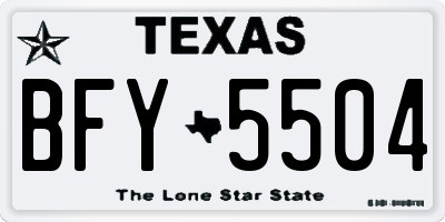 TX license plate BFY5504