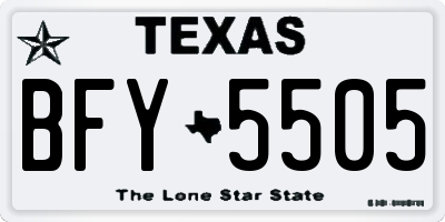TX license plate BFY5505