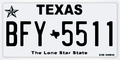 TX license plate BFY5511