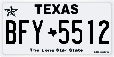 TX license plate BFY5512