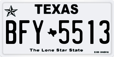 TX license plate BFY5513