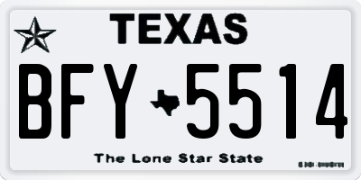 TX license plate BFY5514