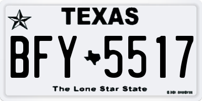 TX license plate BFY5517