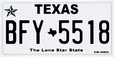 TX license plate BFY5518