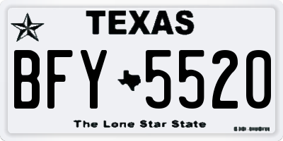 TX license plate BFY5520