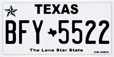 TX license plate BFY5522