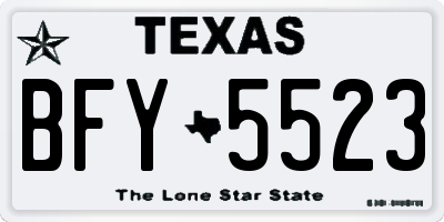 TX license plate BFY5523
