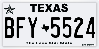 TX license plate BFY5524