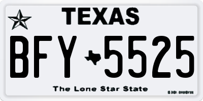 TX license plate BFY5525