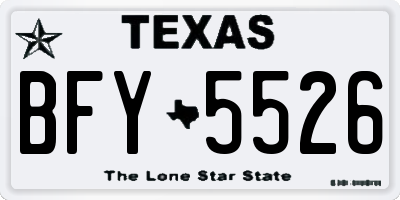 TX license plate BFY5526