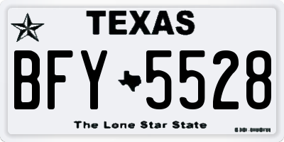 TX license plate BFY5528