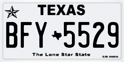 TX license plate BFY5529